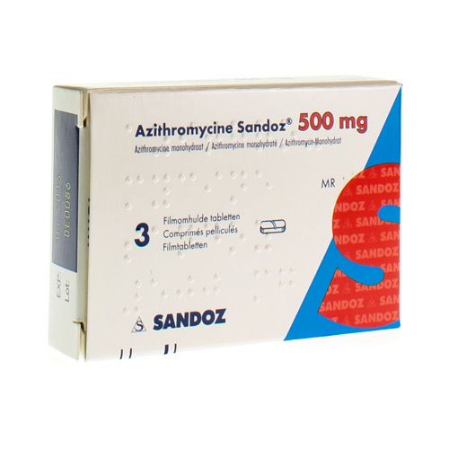 AZITHROMYCINE 500 MG SANDOZ TABL OMHULDE 3X500 MG Apotheek Kestens