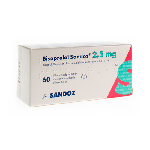 BISOPROLOL SANDOZ 2 5 MG FILMOMH TABL 60 X 2 5 MG Apotheek Kestens