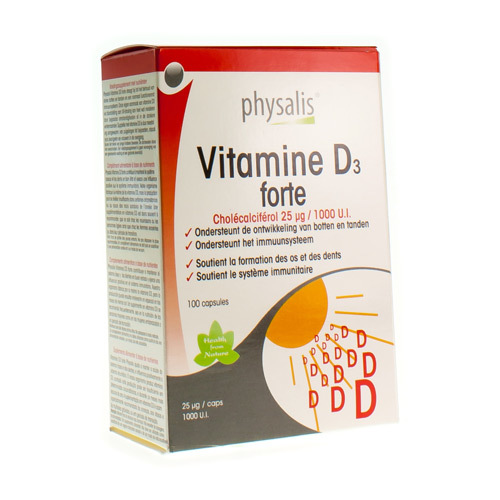 PHYSALIS VITAMINE D3 CAPS 100 Apotheek Claeys