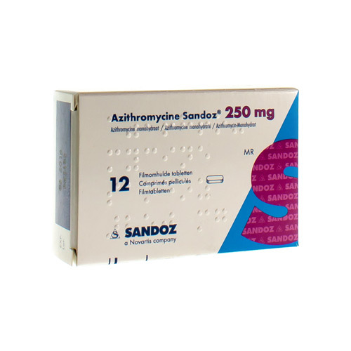 AZITHROMYCINE 250 MG SANDOZ TABL OMHULDE 12X250 MG Apotheek Kestens