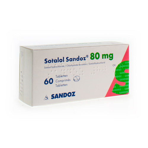 SOTALOL SANDOZ COMP 60 X 80 MG | Apotheek Kestens