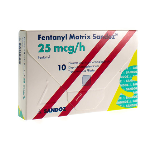 FENTANYL MATRIX SANDOZ 25 0UG PLEIST TRANSDERM 10 Apotheek Kestens   2445377 