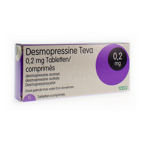 DESMOPRESSINE TEVA 0,2 MG TABL 15 X 0,2 MG | Apotheek Kestens