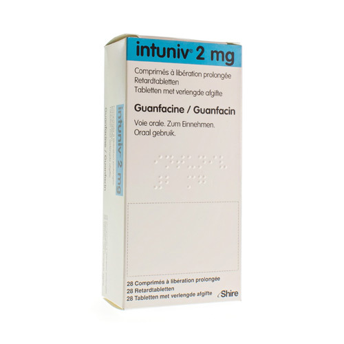 Intuniv 2mg verlengde afgifte comp 28 x 2mg apotheek claeys