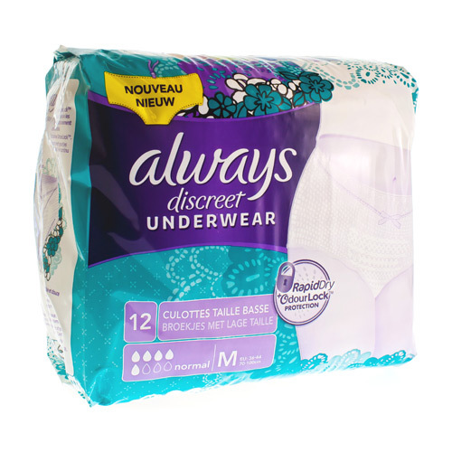 ALWAYS DISCREET INCONTINENCE PANTS M LAGE TAILLE12 Apotheek Bakelants