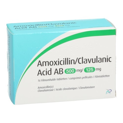 AMOXICILLIN CLAVULANIC ACID AB 500MG/125MG COMP 16 | Apotheek Patricia ...